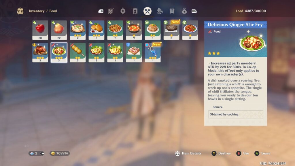 Как обработать продукты в Genshin Impact?