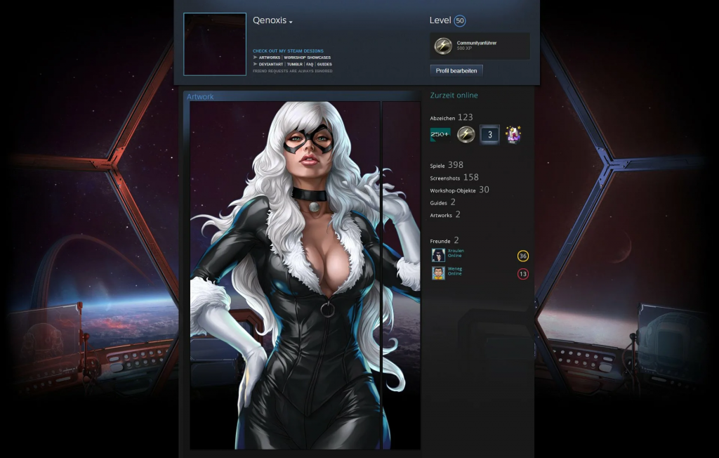 пример круто оформленного профиля стим