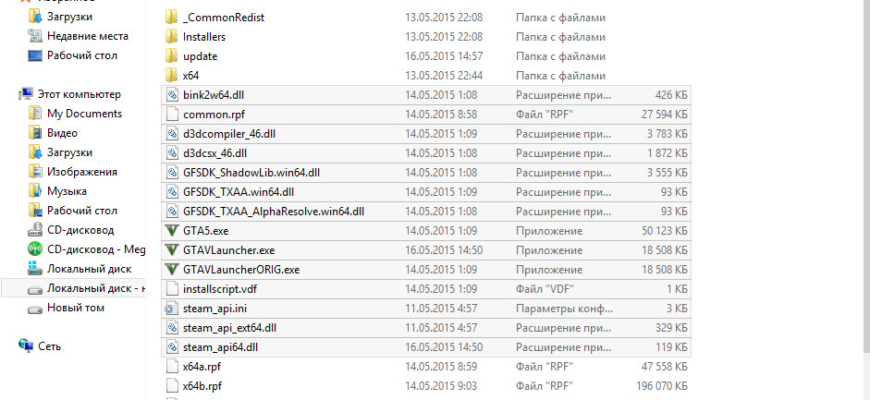 как выглядит папка гта 5 без модов
