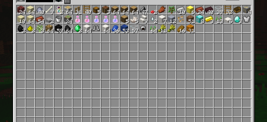 Как очистить инвентарь игрока